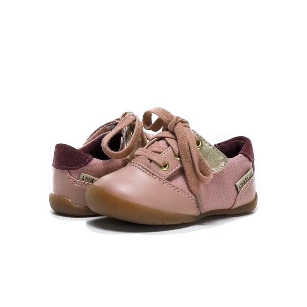 NEW Livie & Luca Toddler Girls Size 4 Naviglio Pink Gold Hook & Loop Sneakers